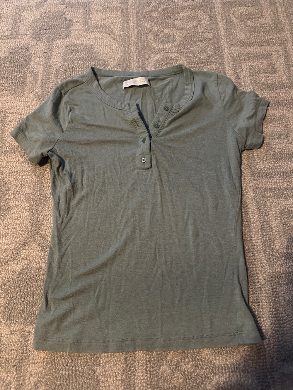 Abercrombie & Fitch Green Lounge Collection Henley Tee | XXS